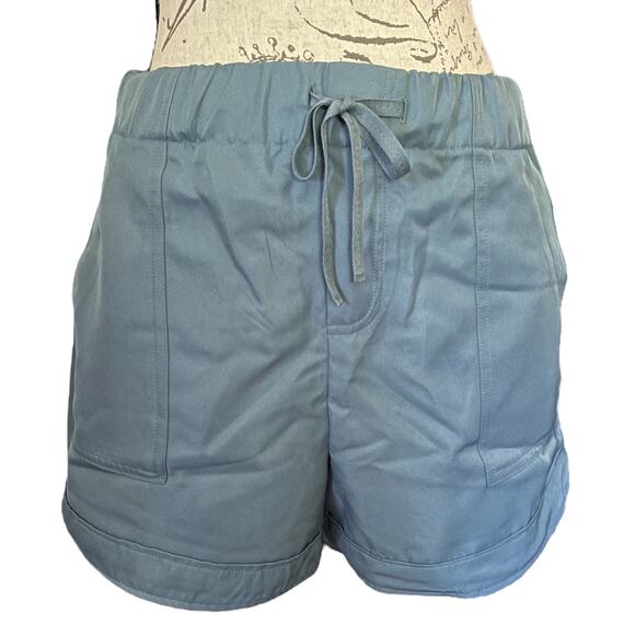 Zenana Blue Gray Drawstring Shorts Size X-Large - Picture 4 of 7